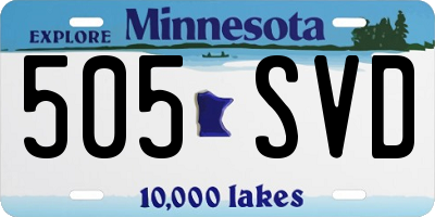 MN license plate 505SVD