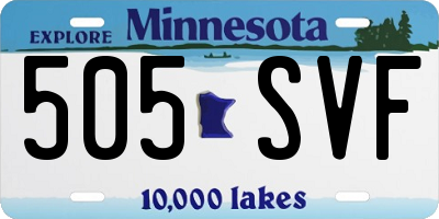 MN license plate 505SVF