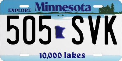 MN license plate 505SVK