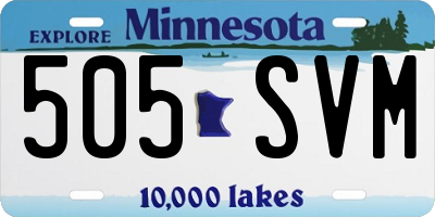 MN license plate 505SVM