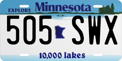MN license plate 505SWX