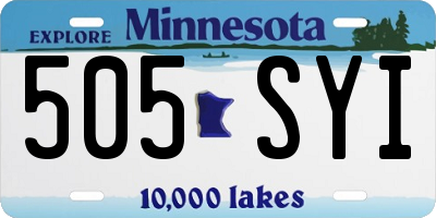 MN license plate 505SYI