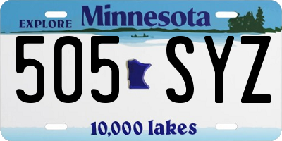 MN license plate 505SYZ