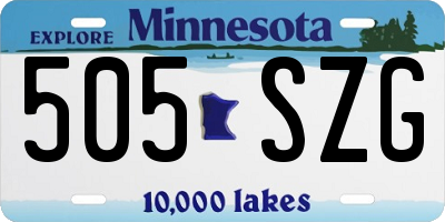 MN license plate 505SZG