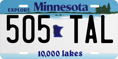 MN license plate 505TAL