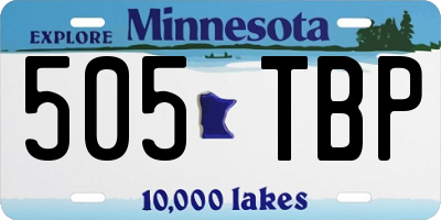 MN license plate 505TBP