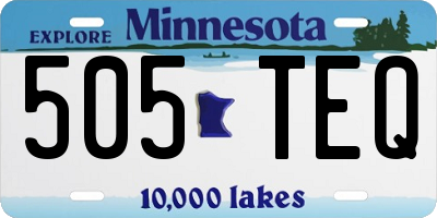 MN license plate 505TEQ