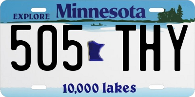 MN license plate 505THY