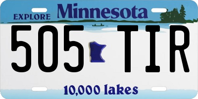 MN license plate 505TIR
