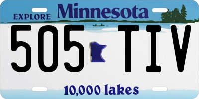 MN license plate 505TIV