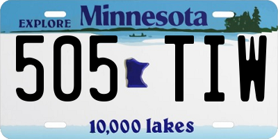 MN license plate 505TIW