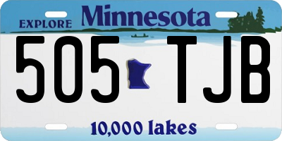 MN license plate 505TJB