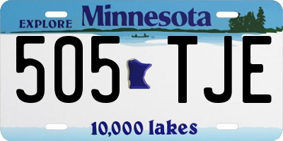 MN license plate 505TJE
