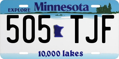 MN license plate 505TJF