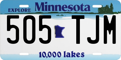 MN license plate 505TJM