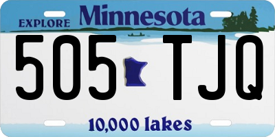 MN license plate 505TJQ