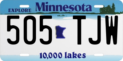 MN license plate 505TJW