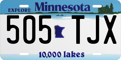 MN license plate 505TJX