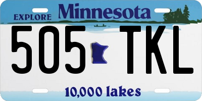 MN license plate 505TKL