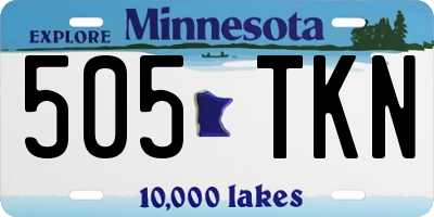 MN license plate 505TKN