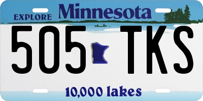 MN license plate 505TKS