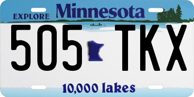 MN license plate 505TKX