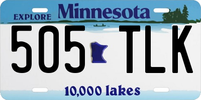 MN license plate 505TLK