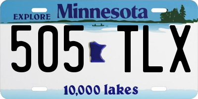 MN license plate 505TLX