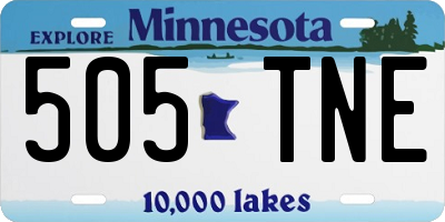 MN license plate 505TNE