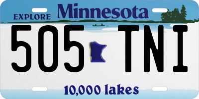 MN license plate 505TNI