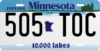 MN license plate 505TOC