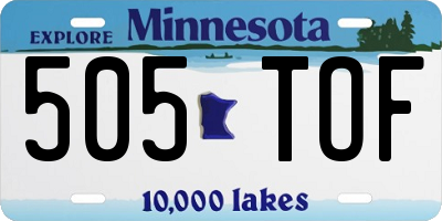 MN license plate 505TOF