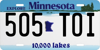 MN license plate 505TOI