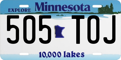 MN license plate 505TOJ