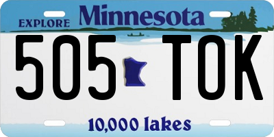 MN license plate 505TOK