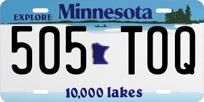 MN license plate 505TOQ