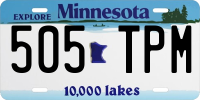 MN license plate 505TPM