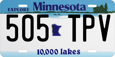 MN license plate 505TPV