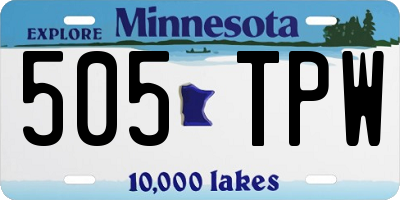 MN license plate 505TPW