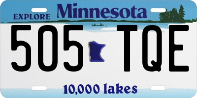 MN license plate 505TQE