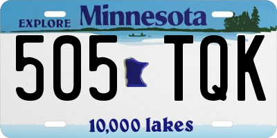 MN license plate 505TQK