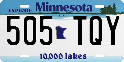 MN license plate 505TQY