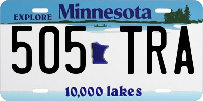 MN license plate 505TRA