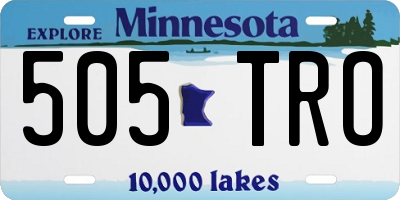 MN license plate 505TRO