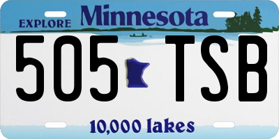 MN license plate 505TSB