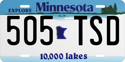 MN license plate 505TSD