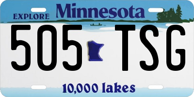MN license plate 505TSG