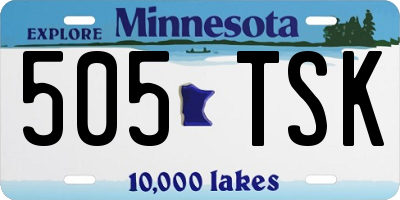 MN license plate 505TSK