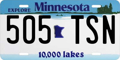 MN license plate 505TSN