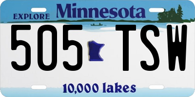 MN license plate 505TSW